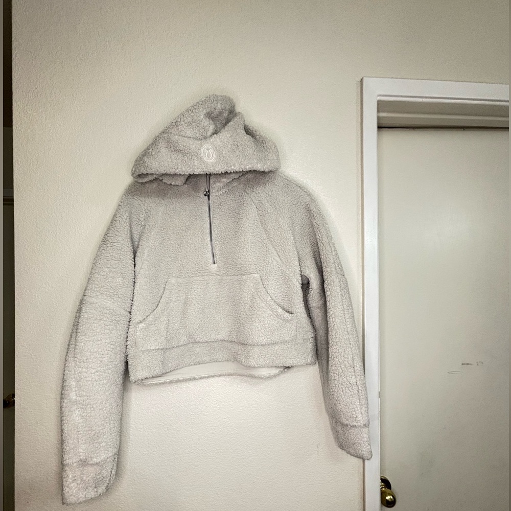 Lululemon Scuba Fleece Half Zip Hoodie White Opal XS/S Cozecore Athleisure - Picture 6 of 11